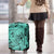 Polynesia Luggage Cover Tribal Polynesian Spirit With Teal Pacific Flowers - Wonder Print Shop