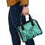 Polynesia Shoulder Handbag Tribal Polynesian Spirit With Teal Pacific Flowers LT9