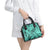 Polynesia Shoulder Handbag Tribal Polynesian Spirit With Teal Pacific Flowers LT9