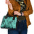Polynesia Shoulder Handbag Tribal Polynesian Spirit With Teal Pacific Flowers LT9