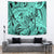 Polynesia Tapestry Tribal Polynesian Spirit With Teal Pacific Flowers - Wonder Print Shop