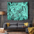 Polynesia Tapestry Tribal Polynesian Spirit With Teal Pacific Flowers - Wonder Print Shop