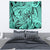Polynesia Tapestry Tribal Polynesian Spirit With Teal Pacific Flowers - Wonder Print Shop