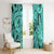 Polynesia Window Curtain Tribal Polynesian Spirit With Teal Pacific Flowers - Wonder Print Shop