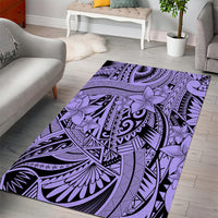 Polynesia Area Rug Tribal Polynesian Spirit With Violet Pacific Flowers LT9 - Wonder Print Shop