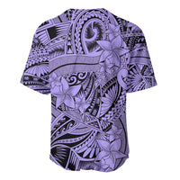 Polynesia Baseball Jersey Tribal Polynesian Spirit With Violet Pacific Flowers LT9 - Wonder Print Shop