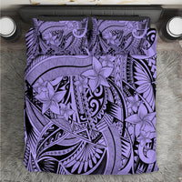 Polynesia Bedding Set Tribal Polynesian Spirit With Violet Pacific Flowers LT9 - Wonder Print Shop