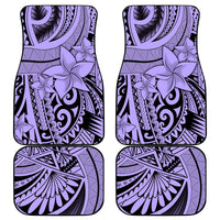 Polynesia Car Mats Tribal Polynesian Spirit With Violet Pacific Flowers LT9 - Wonder Print Shop