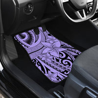Polynesia Car Mats Tribal Polynesian Spirit With Violet Pacific Flowers LT9 - Wonder Print Shop