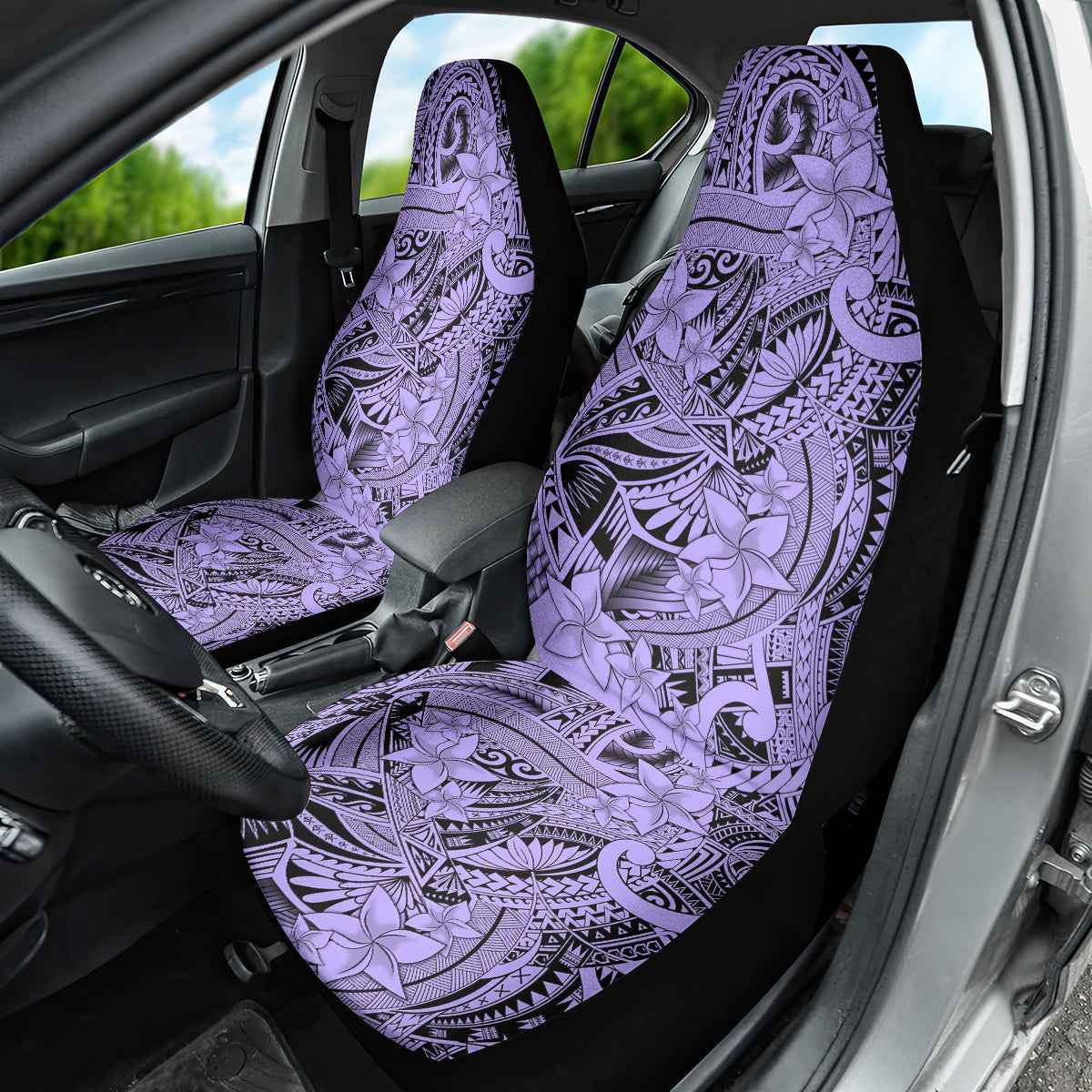 Polynesia Car Seat Cover Tribal Polynesian Spirit With Violet Pacific Flowers LT9 - Wonder Print Shop