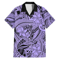 Polynesia Family Matching Mermaid Dress and Hawaiian Shirt Tribal Polynesian Spirit With Violet Pacific Flowers LT9 - Wonder Print Shop