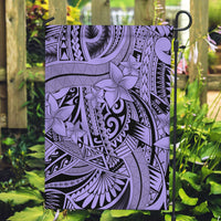 Polynesia Garden Flag Tribal Polynesian Spirit With Violet Pacific Flowers - Wonder Print Shop