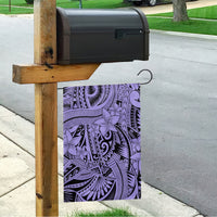 Polynesia Garden Flag Tribal Polynesian Spirit With Violet Pacific Flowers - Wonder Print Shop