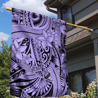 Polynesia Garden Flag Tribal Polynesian Spirit With Violet Pacific Flowers - Wonder Print Shop
