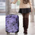 Polynesia Luggage Cover Tribal Polynesian Spirit With Violet Pacific Flowers - Wonder Print Shop