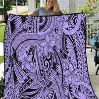 Polynesia Quilt Tribal Polynesian Spirit With Violet Pacific Flowers - Wonder Print Shop