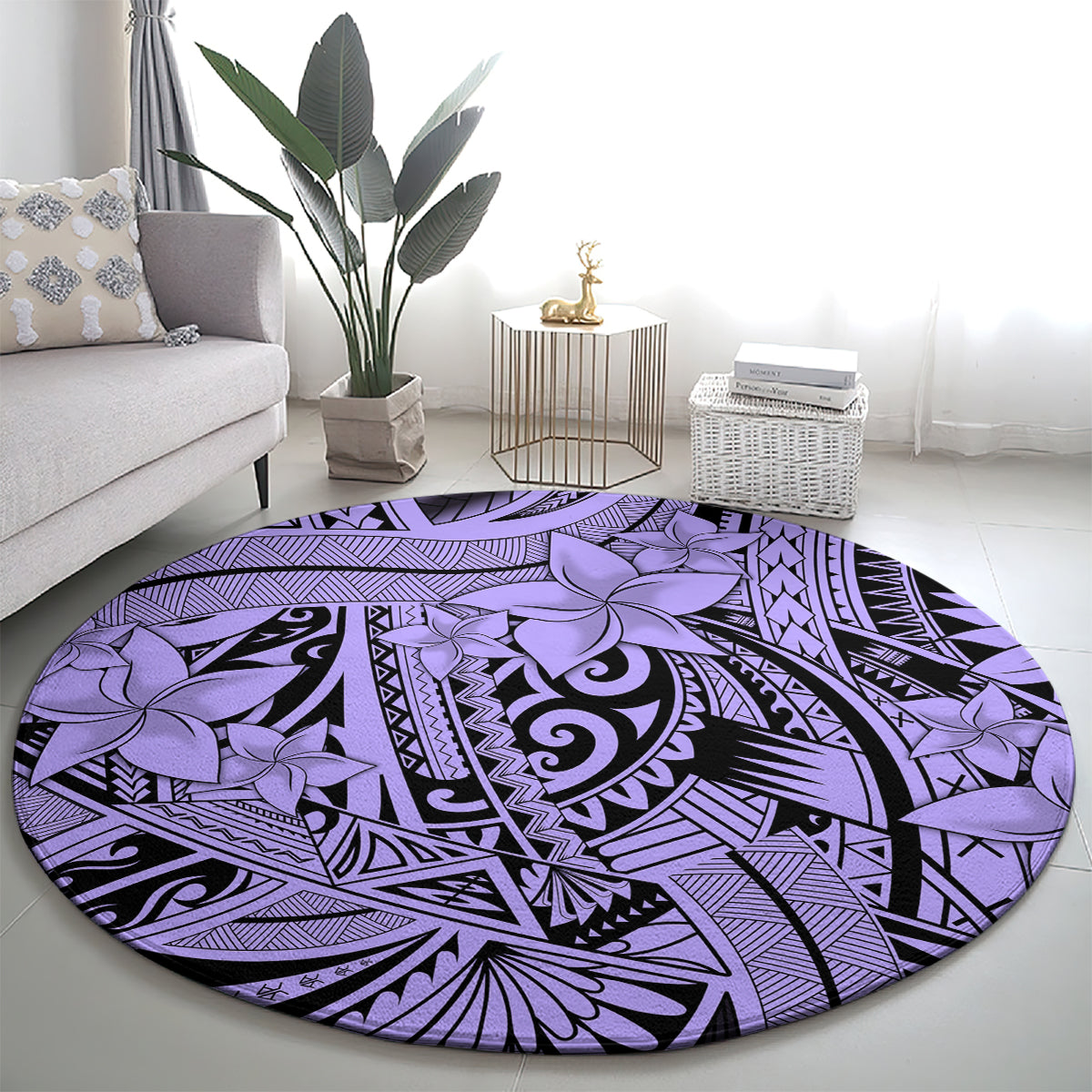 polynesia-round-carpet-tribal-polynesian-spirit-with-violet-pacific-flowers