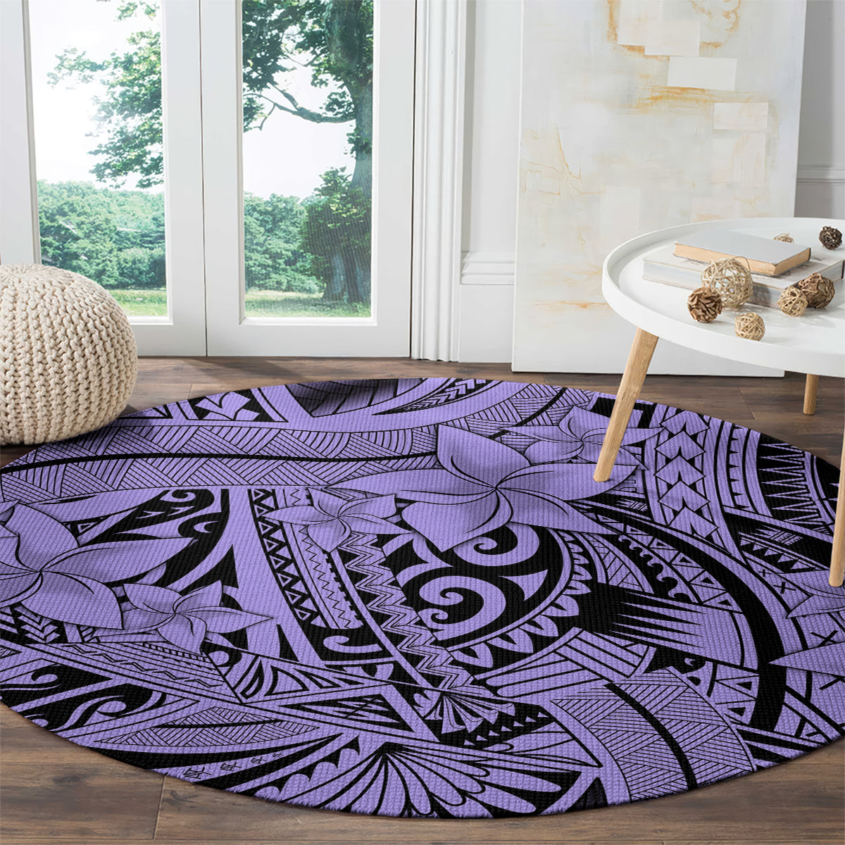 polynesia-round-carpet-tribal-polynesian-spirit-with-violet-pacific-flowers
