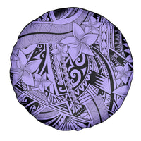 Polynesia Spare Tire Cover Tribal Polynesian Spirit With Violet Pacific Flowers - Wonder Print Shop