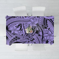 Polynesia Tablecloth Tribal Polynesian Spirit With Violet Pacific Flowers - Wonder Print Shop