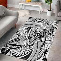 Polynesia Area Rug Tribal Polynesian Spirit With White Pacific Flowers LT9 - Wonder Print Shop