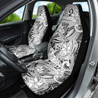 Polynesia Car Seat Cover Tribal Polynesian Spirit With White Pacific Flowers LT9 - Wonder Print Shop