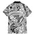 Polynesia Family Matching Off Shoulder Short Dress and Hawaiian Shirt Tribal Polynesian Spirit With White Pacific Flowers LT9 - Wonder Print Shop