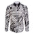 Polynesia Family Matching Off Shoulder Short Dress and Hawaiian Shirt Tribal Polynesian Spirit With White Pacific Flowers LT9 - Wonder Print Shop