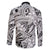 Polynesia Family Matching Off Shoulder Short Dress and Hawaiian Shirt Tribal Polynesian Spirit With White Pacific Flowers LT9 - Wonder Print Shop