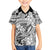 Polynesia Family Matching Off Shoulder Short Dress and Hawaiian Shirt Tribal Polynesian Spirit With White Pacific Flowers LT9 - Wonder Print Shop