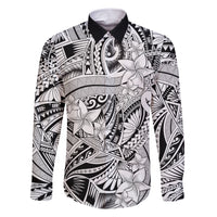 Polynesia Family Matching Short Sleeve Bodycon Dress and Hawaiian Shirt Tribal Polynesian Spirit With White Pacific Flowers - Wonder Print Shop