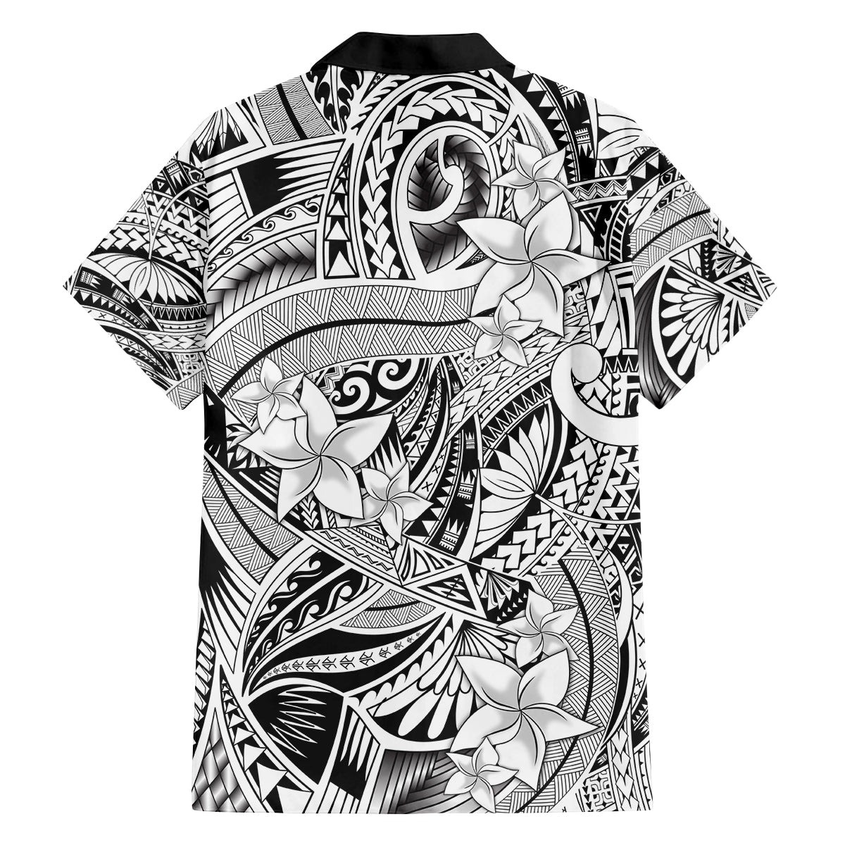 Polynesia Family Matching Summer Maxi Dress and Hawaiian Shirt Tribal Polynesian Spirit With White Pacific Flowers - Wonder Print Shop