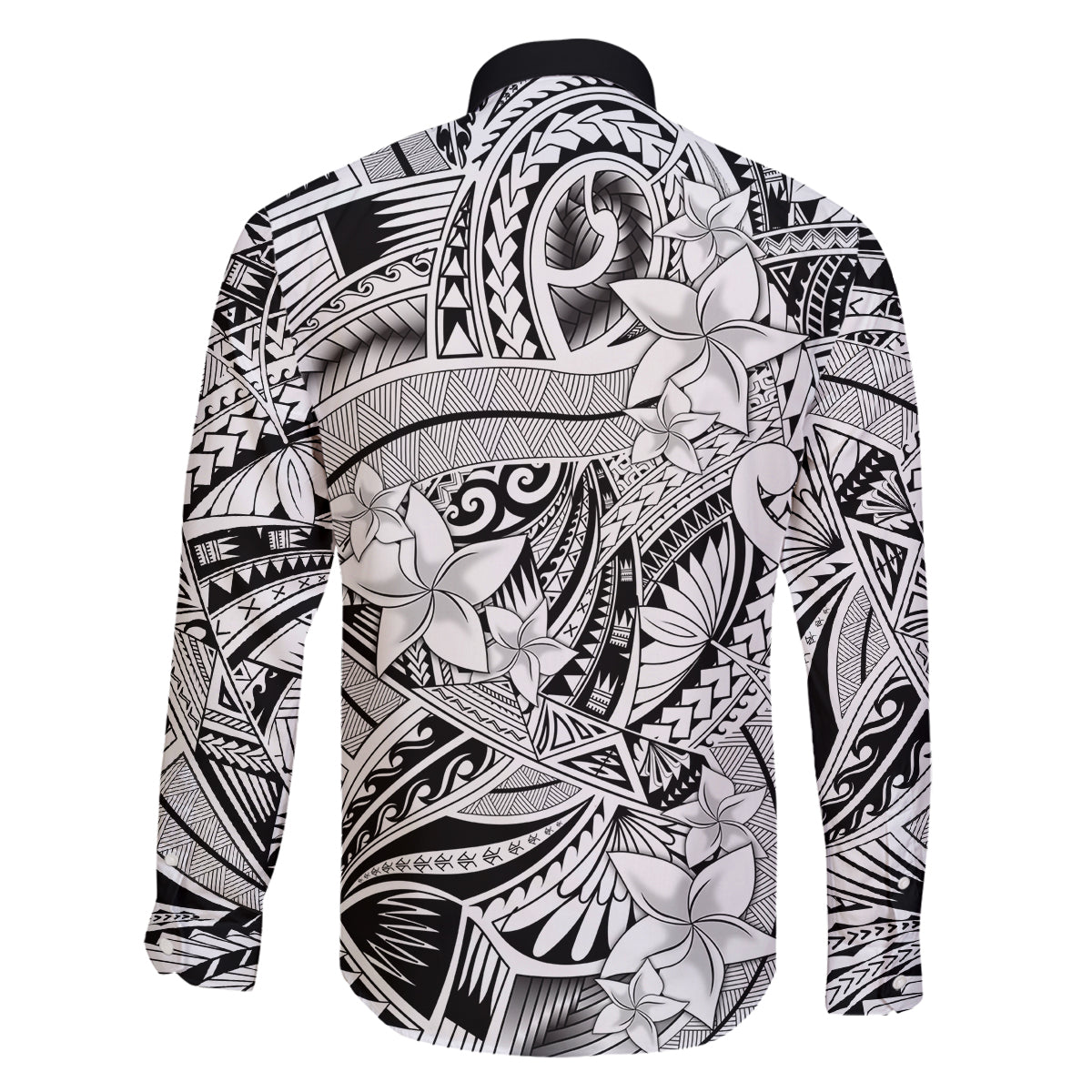 Polynesia Family Matching Tank Maxi Dress and Hawaiian Shirt Tribal Polynesian Spirit With White Pacific Flowers - Wonder Print Shop