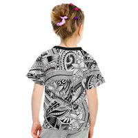 Polynesia Kid T Shirt Tribal Polynesian Spirit With White Pacific Flowers - Wonder Print Shop