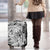 Polynesia Luggage Cover Tribal Polynesian Spirit With White Pacific Flowers - Wonder Print Shop