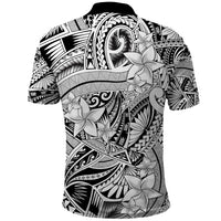 Polynesia Polo Shirt Tribal Polynesian Spirit With White Pacific Flowers - Wonder Print Shop