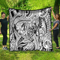 Polynesia Quilt Tribal Polynesian Spirit With White Pacific Flowers - Wonder Print Shop