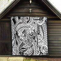 Polynesia Quilt Tribal Polynesian Spirit With White Pacific Flowers - Wonder Print Shop
