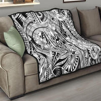Polynesia Quilt Tribal Polynesian Spirit With White Pacific Flowers - Wonder Print Shop
