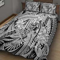 Polynesia Quilt Bed Set Tribal Polynesian Spirit With White Pacific Flowers - Wonder Print Shop