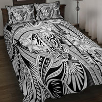 Polynesia Quilt Bed Set Tribal Polynesian Spirit With White Pacific Flowers - Wonder Print Shop
