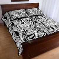 Polynesia Quilt Bed Set Tribal Polynesian Spirit With White Pacific Flowers - Wonder Print Shop