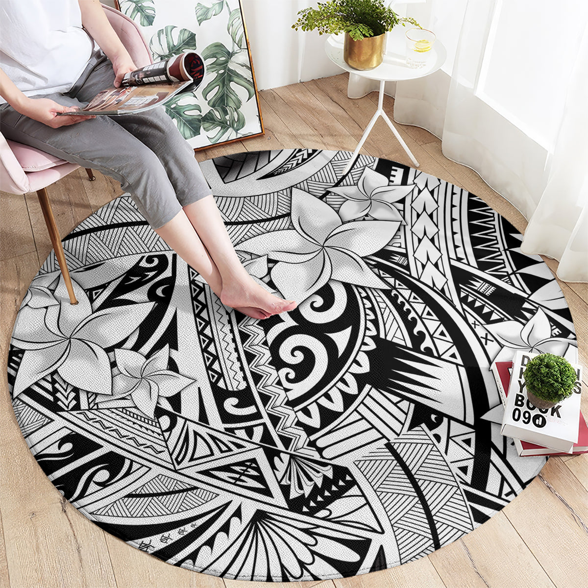 polynesia-round-carpet-tribal-polynesian-spirit-with-white-pacific-flowers