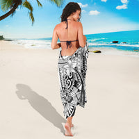 Polynesia Sarong Tribal Polynesian Spirit With White Pacific Flowers - Wonder Print Shop