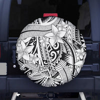 Polynesia Spare Tire Cover Tribal Polynesian Spirit With White Pacific Flowers - Wonder Print Shop