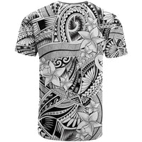 Polynesia T Shirt Tribal Polynesian Spirit With White Pacific Flowers - Wonder Print Shop