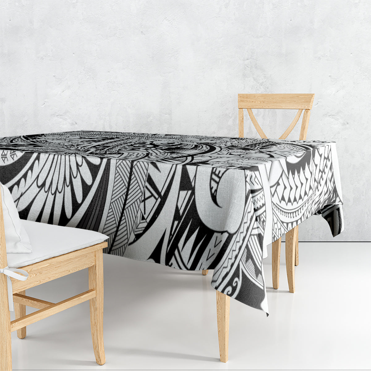 Polynesia Tablecloth Tribal Polynesian Spirit With White Pacific Flowers - Wonder Print Shop