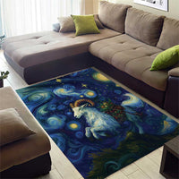Yule Goat Starry Night Area Rug LT9 - Wonder Print Shop