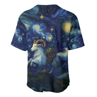 Yule Goat Starry Night Baseball Jersey LT9 - Wonder Print Shop