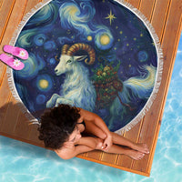 Yule Goat Starry Night Beach Blanket LT9 - Wonder Print Shop